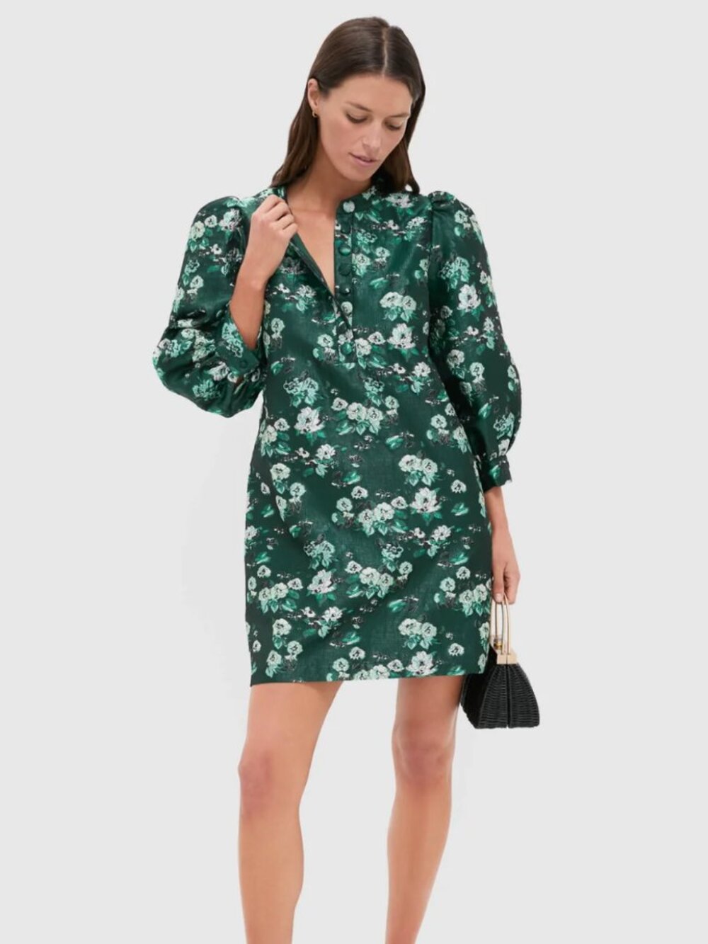 Tuckernuck Pomander Place Emerald Magnolia Jacquard Samantha Dress Sz S NWOT